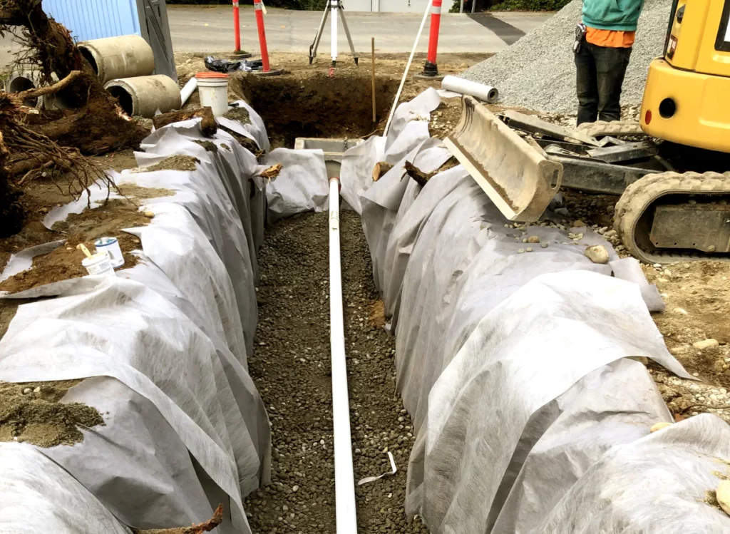 top view of a drainage construction lake stevens wa
